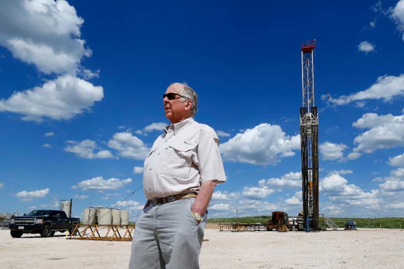 Businessman T. Boone Pickens visits one of his oil drilling sites on the Mesa Vista Ranch in...