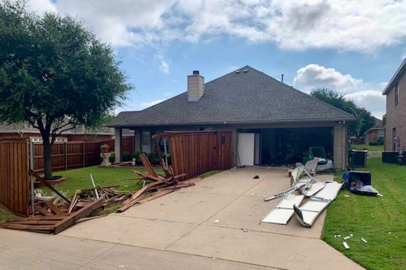 Vicki Baker's McKinney home suffered damages last July after police used tear gas and other...