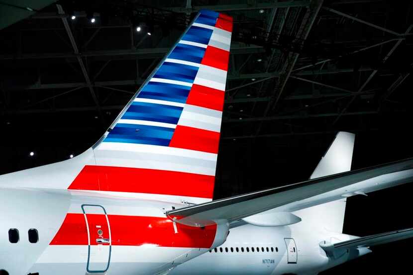  The tail of an American Airlines' airplane.