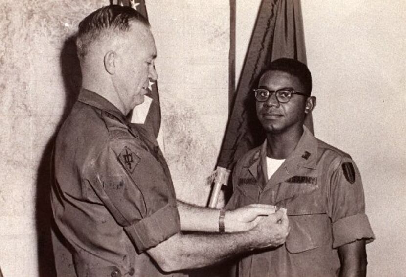 Hollis Brashear receives a Bronze Star for service in Vietnam in this undated image.