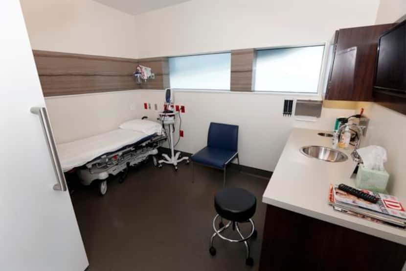 
Light-filled Legacy ER exam rooms are designed so patients are always approached from the...