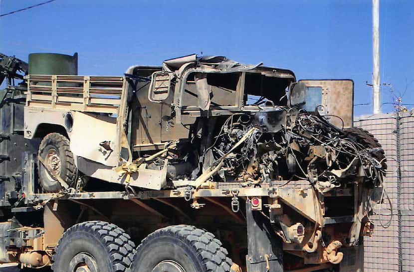 Casey Owens was in this Humvee when it hit a land mine in Iraq in 2004, causing him numerous...