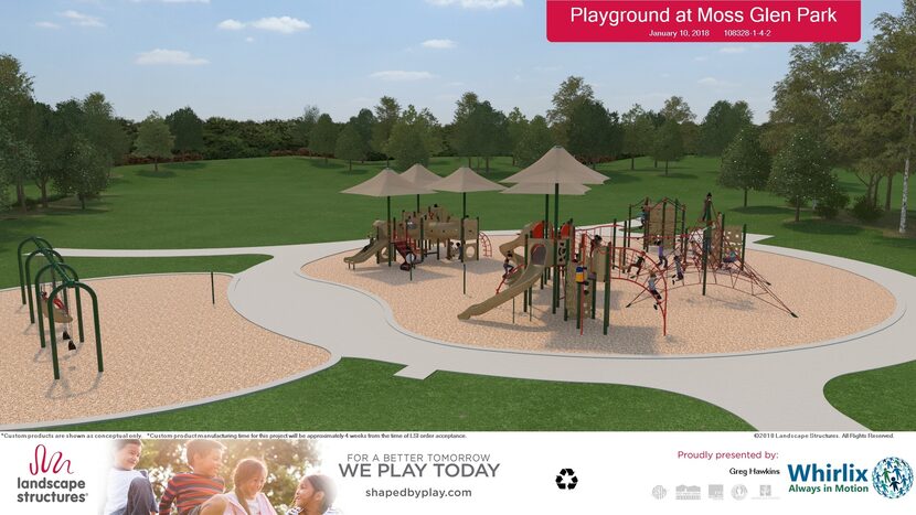 A rendering of the planned playground at Moss Glen Park.