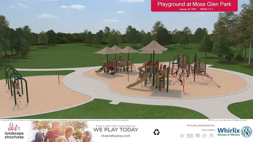 A rendering of the planned playground at Moss Glen Park.