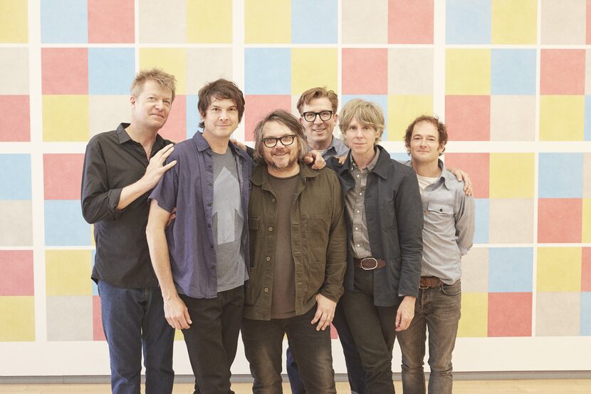 Jeff Tweedy, third from left, poses with members of the band Wilco.