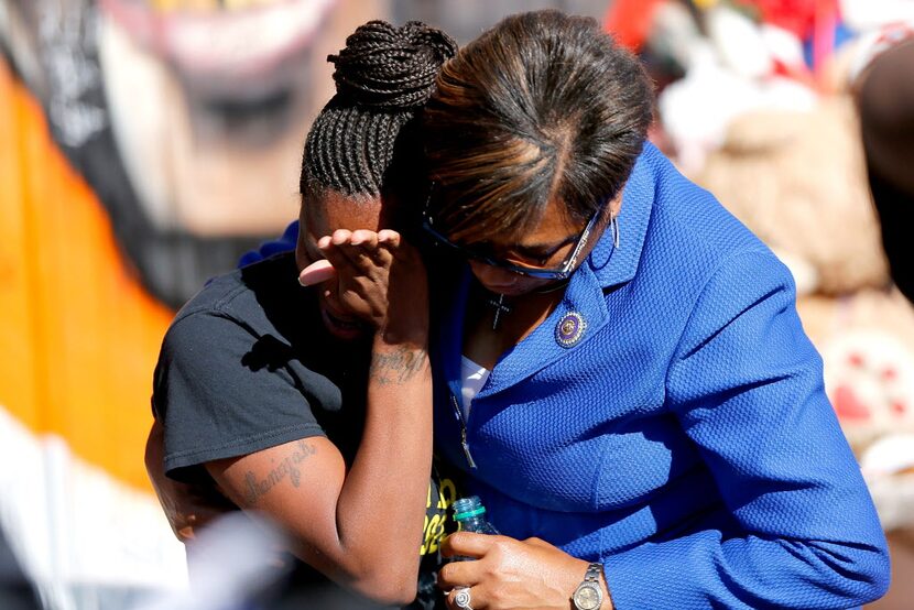 BATON ROUGE, LA - MAY 02:  A family member reacts to news that the U.S. Justice Department...