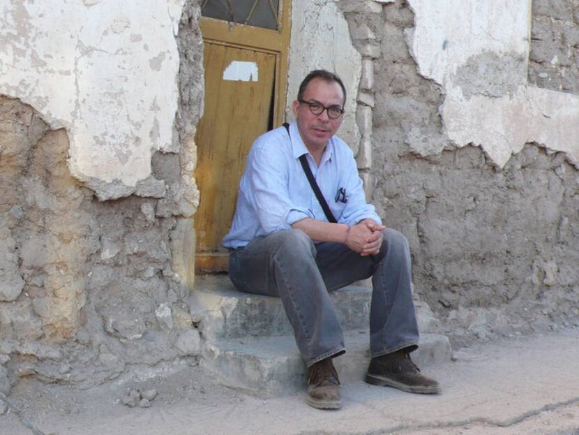 In this 2007 photograph, Alfredo Corchado sits outside his grandmother’s home, where he was...