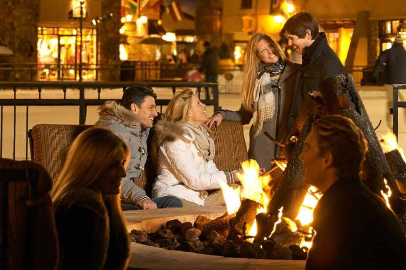 Fire pits scattered throughout Beaver Creek Resort are pleasant spots for skiers and...