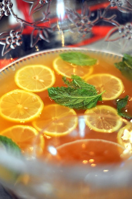 Brunch punch is made with vodka, Cointreau, sparkling wine, grapefruit juice, lemon juice,...