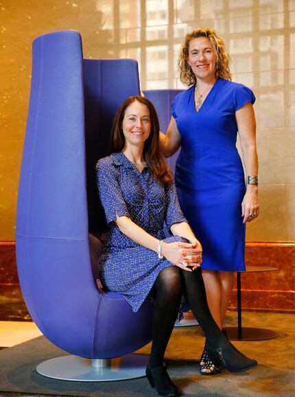 Sara Brand (left) and Kerry Rupp, the partners behind Austin-based venture capital firm True...