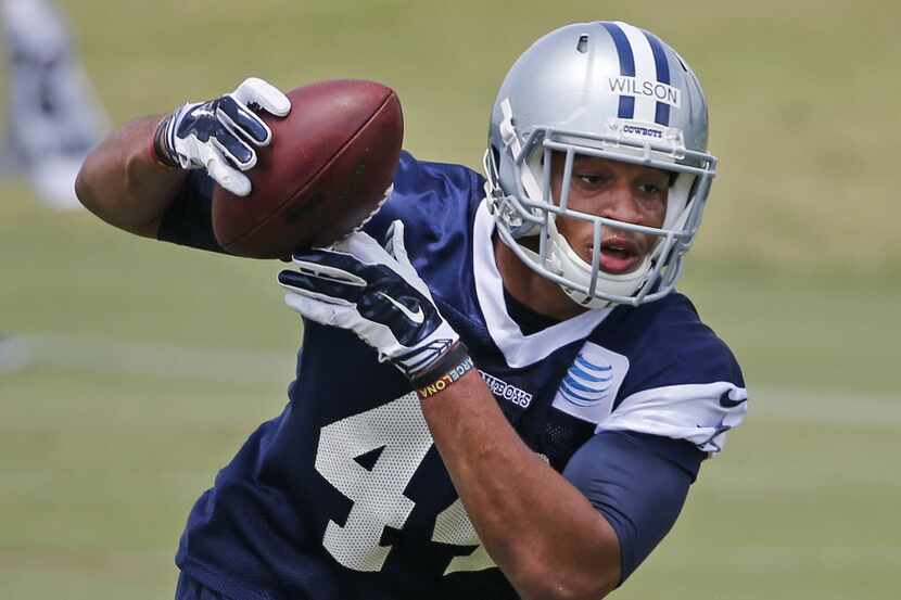 Dallas linebacker Damien Wilson (44) is pictured during the Dallas Cowboys rookie minicamp...