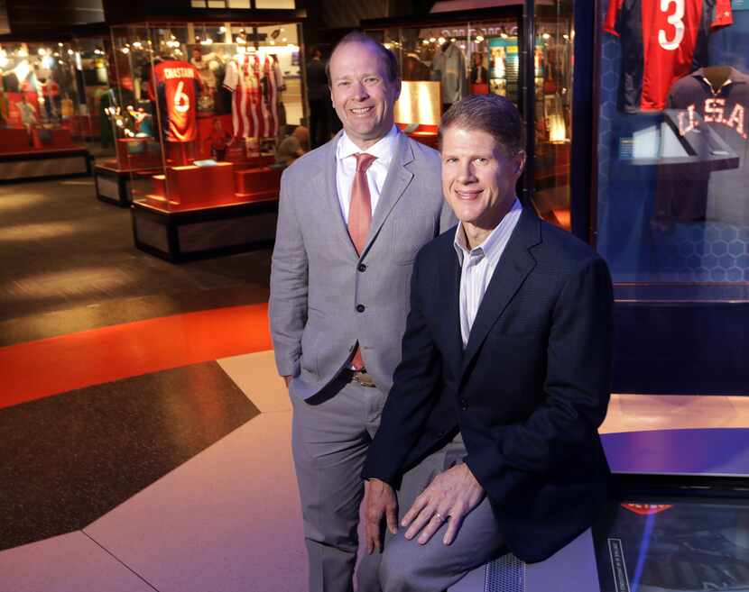 FC Dallas president Dan Hunt (left) and brother Clark Hunt, CEO of Hunt Sports Group, played...