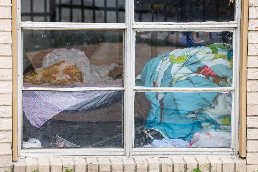 Personal belongings left behind after apartment complex at 5700 Highland Hills closed the...