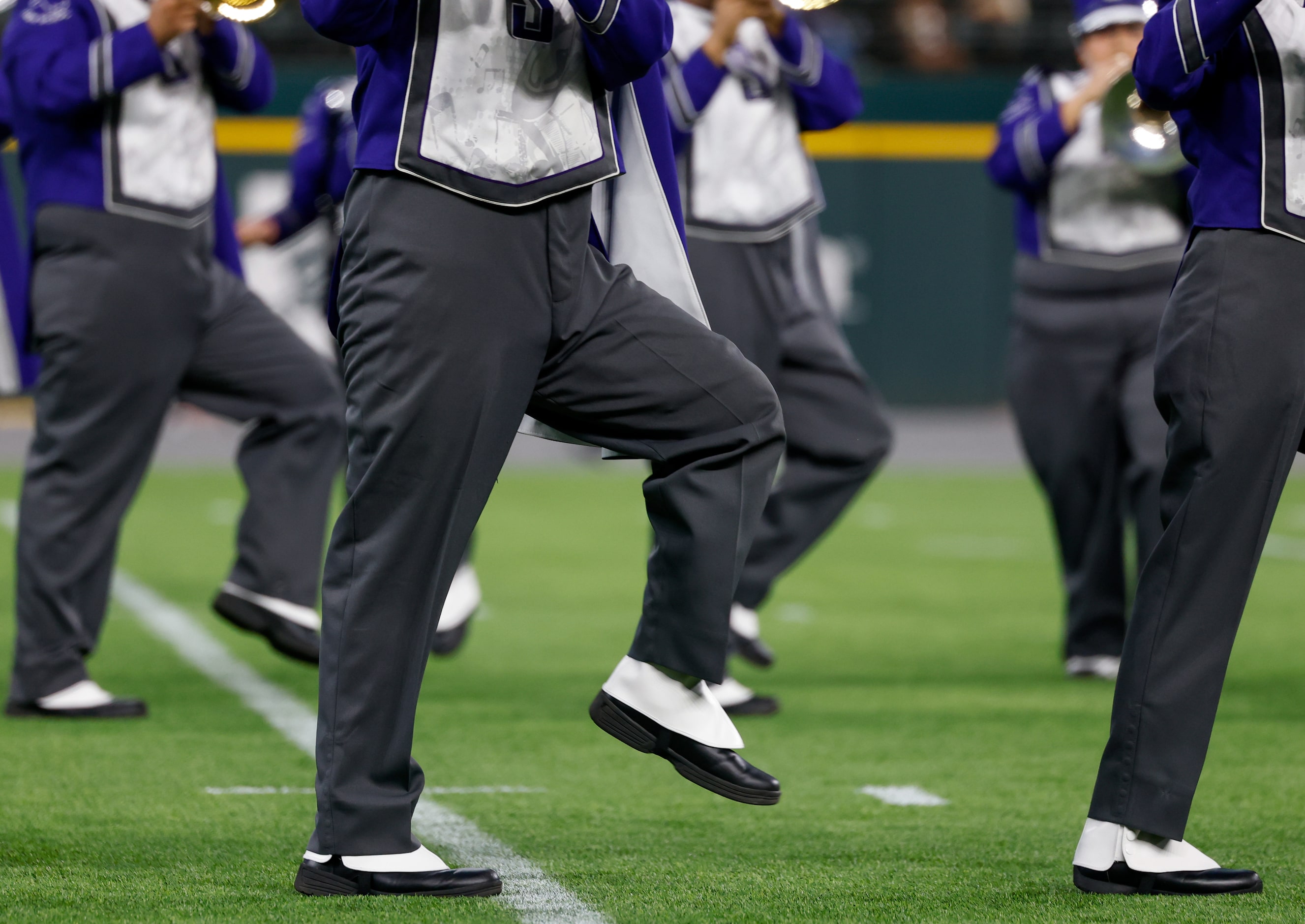 Sunset High School marching band members perform at the Roland Parrish Battle of the Bands...