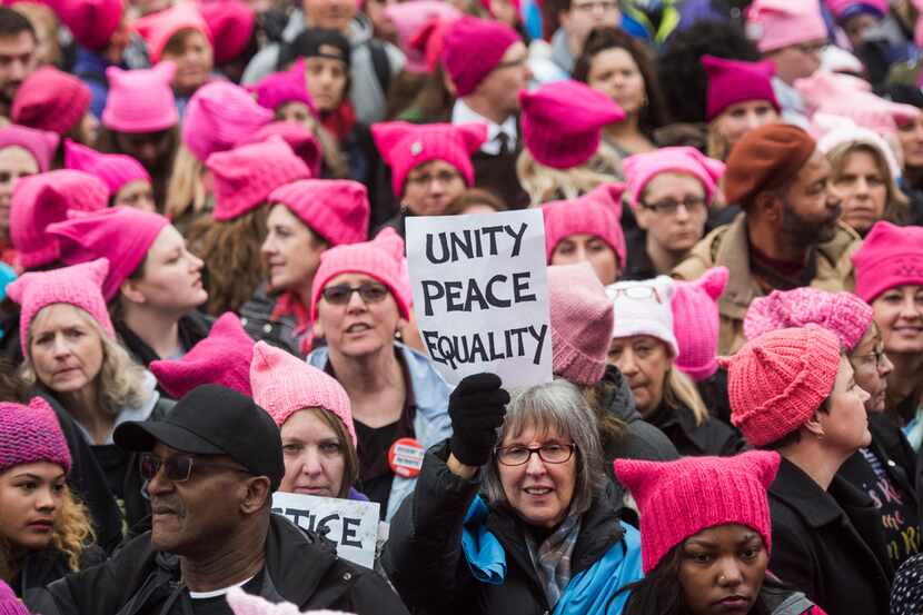 Groups gather for the Women's March on Washington on Saturday, Jan. 21 in Washington. 