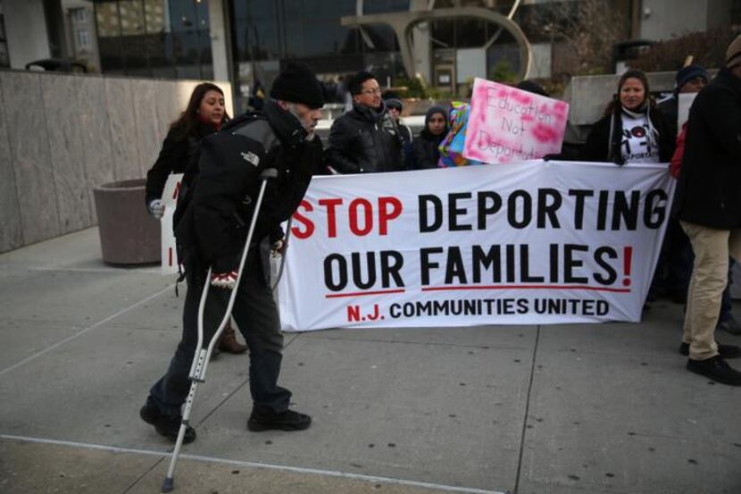 
Immigrants attended a news conference for families facing deportation Thursday in Newark,...