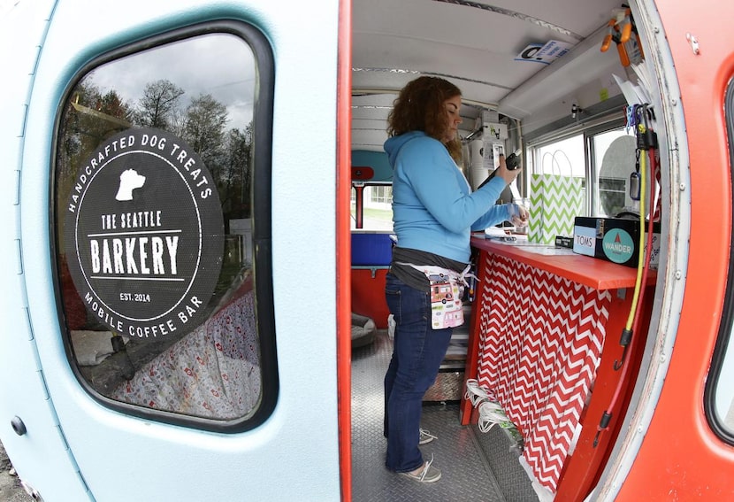 
Dawn Ford works during lunch hour. The Seattle Barkery rolled into operation 10 months ago.
