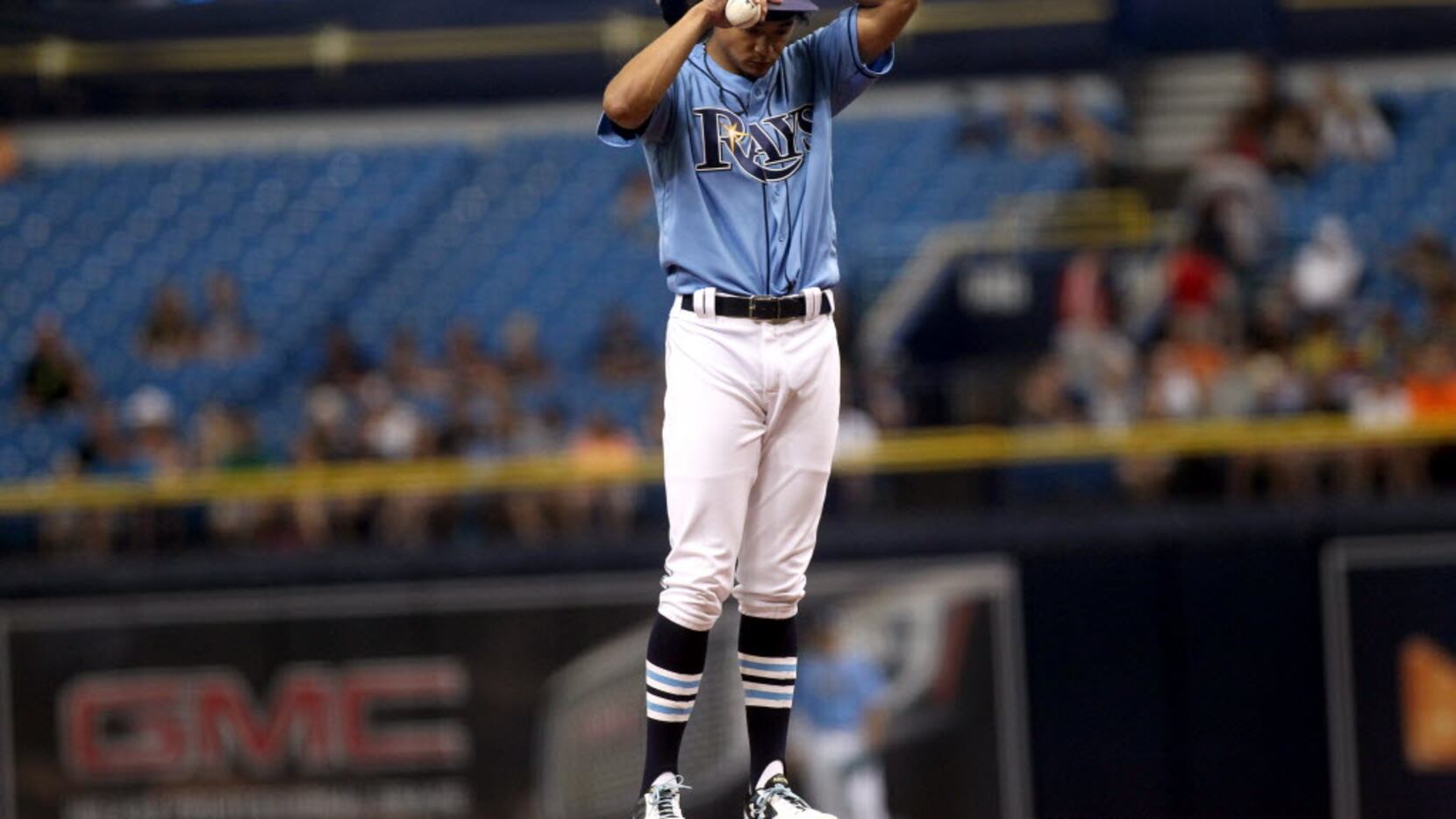 ST. PETERSBURG, FL - JULY 3:  Chris Archer #22 of the Tampa Bay Rays pitches during the...
