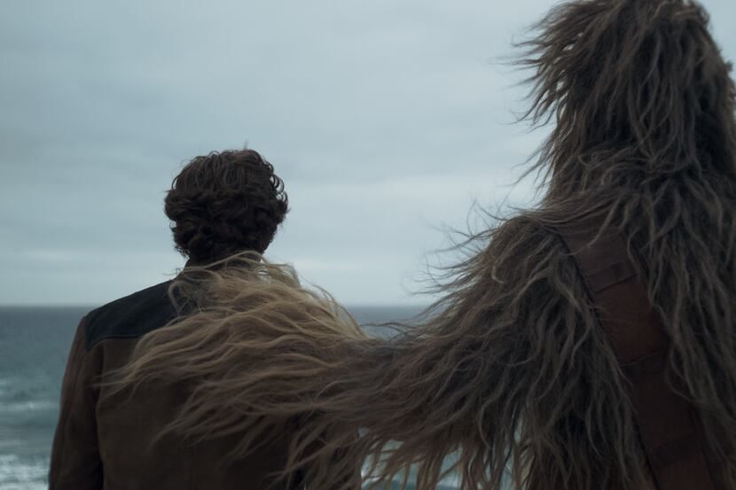 Alden Ehrenreich is Han Solo and Joonas Suotamo is Chewbacca in SOLO: A STAR WARS STORY.