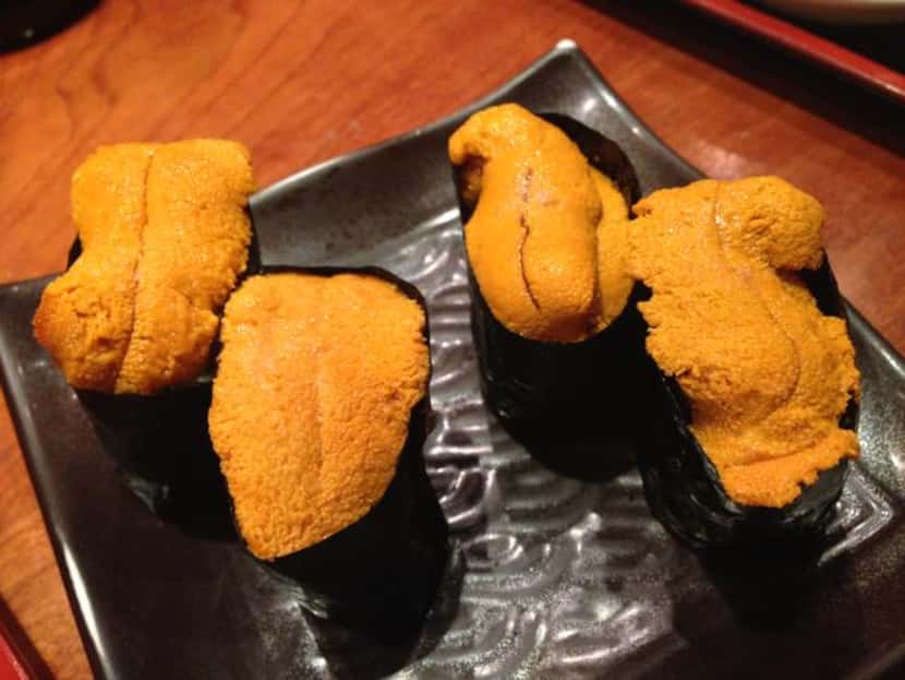 
Sushi Sake’s uni (sea urchin) sushi 
