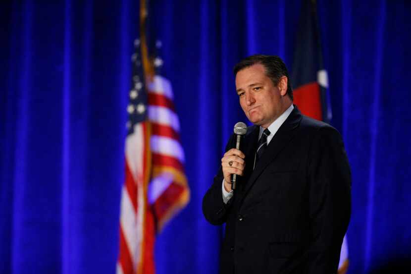 Sen. Ted Cruz spoke during the Dallas County Republican Party Reagan Day Dinner at the Omni...