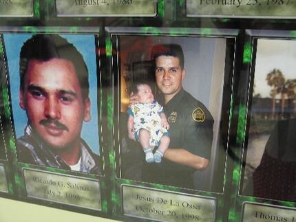A memorial wall in the U.S. Border Patrol Museum honors agents killed in the line of duty,...