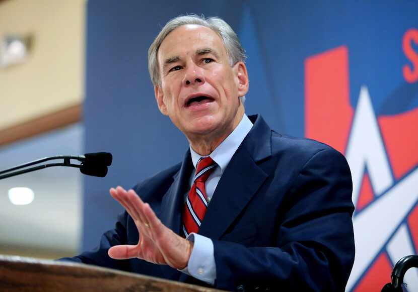 Texas Gov. Greg Abbott speaks during the Governor's Small Business Summit luncheon Thursday,...