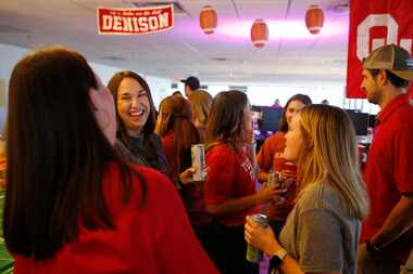 From left: Kelsey Brockett, Marisa Teeter and Mackenzie Boone talked among themselves during...