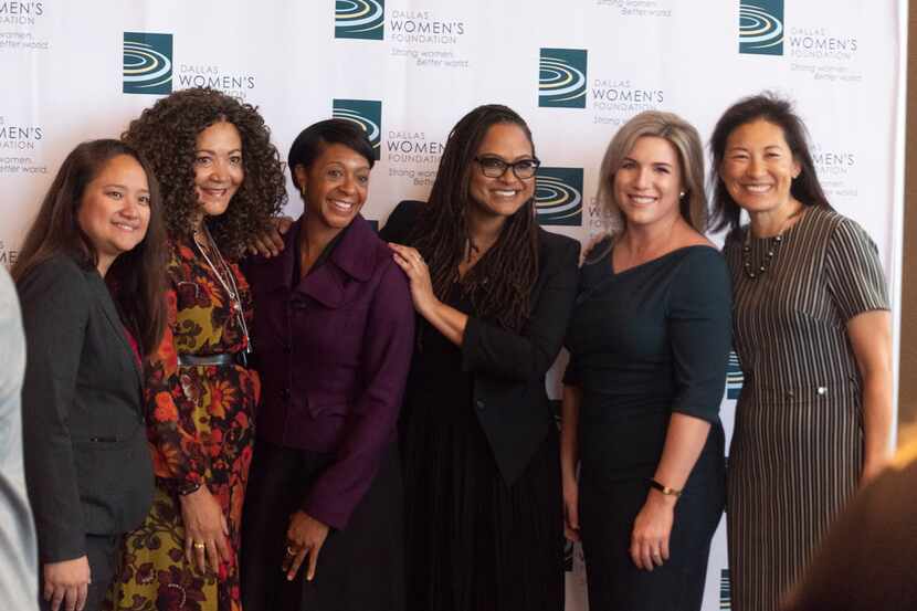 Michele Norris (second from left), former NPR host, and filmmaker Ava Duvernay (fourth from...