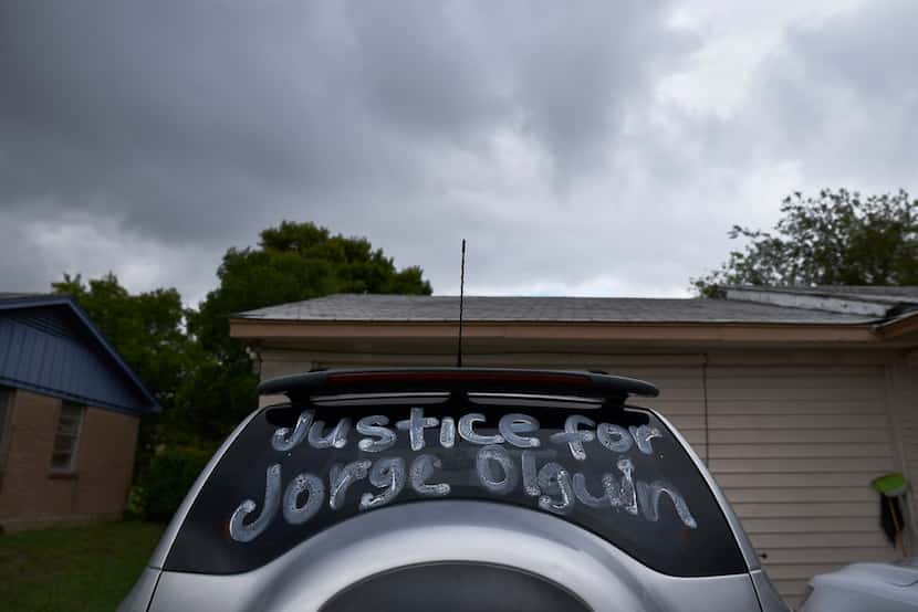 The family cars have been painted demanding justice for Jorge Olguin's death. Jorge Olguin...