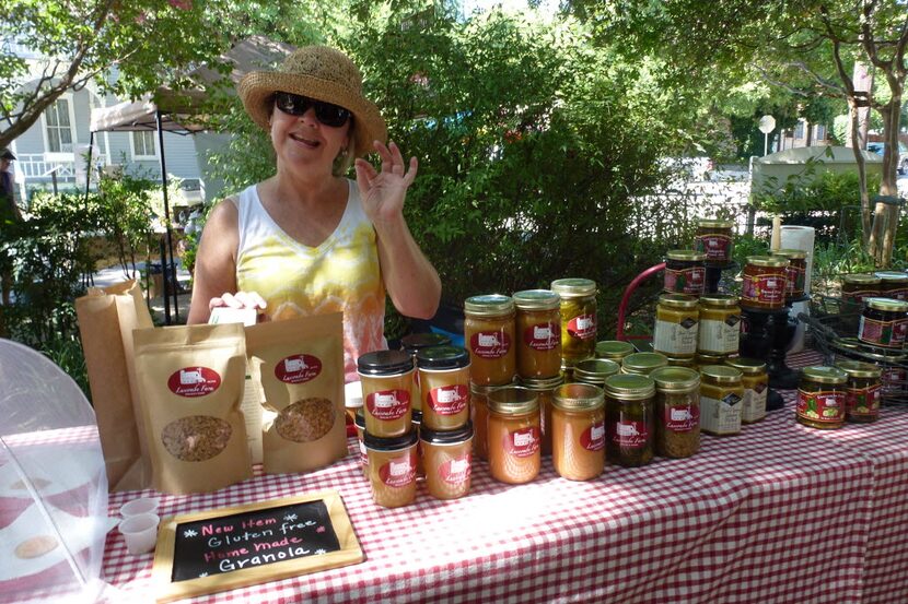 Leslie Luscombe at McKinney Farmers Market in August, 2016