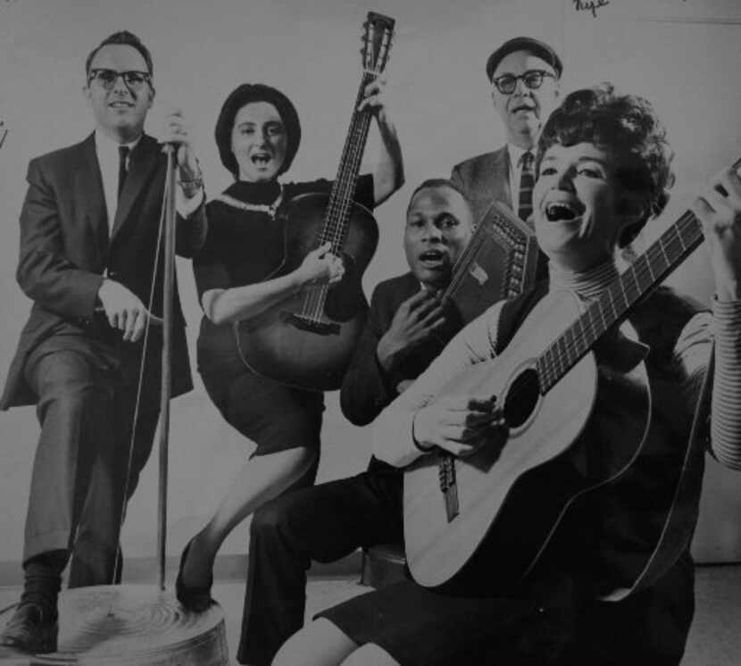 Lu Mitchell (far right) in a photo with her folk band in 1962. (The Dallas Morning News...