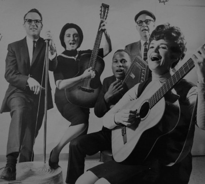 Lu Mitchell (far right) in a photo with her folk band in 1962. (The Dallas Morning News...