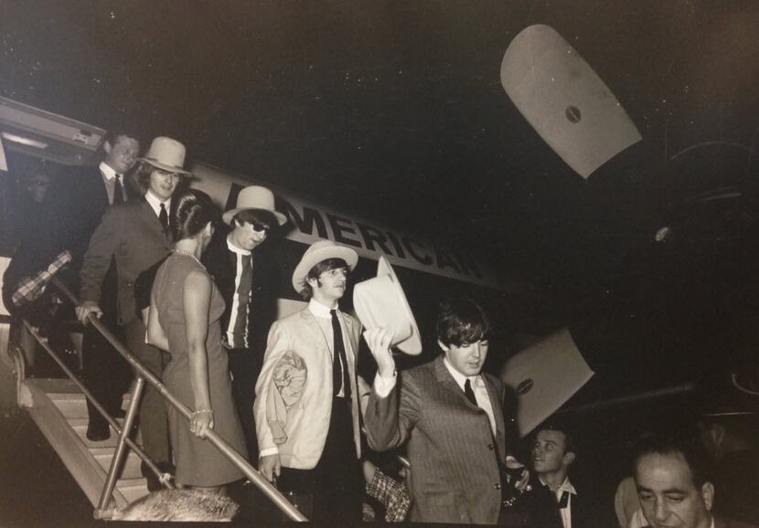 The Beatles arrive at Love Field for their 1964 concert in Dallas.