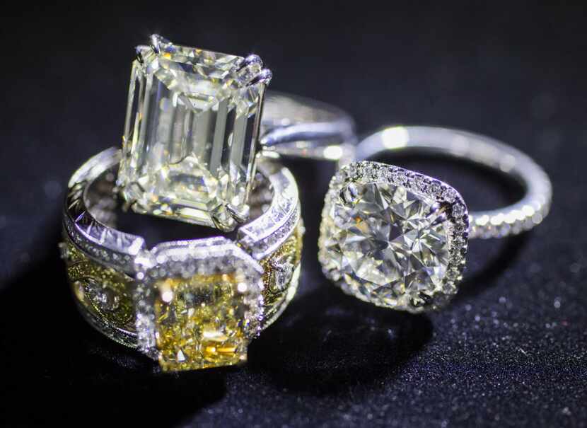 Diamond rings at Diamond Doctor jewelry store on Wednesday, May 11, 2016 at Diamond Doctor...