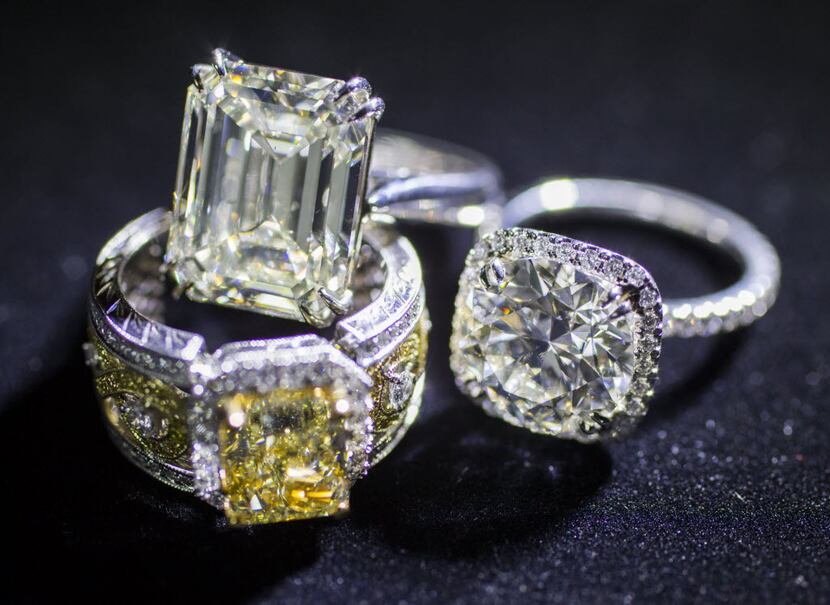 Diamond rings at Diamond Doctor jewelry store on Wednesday, May 11, 2016 at Diamond Doctor...