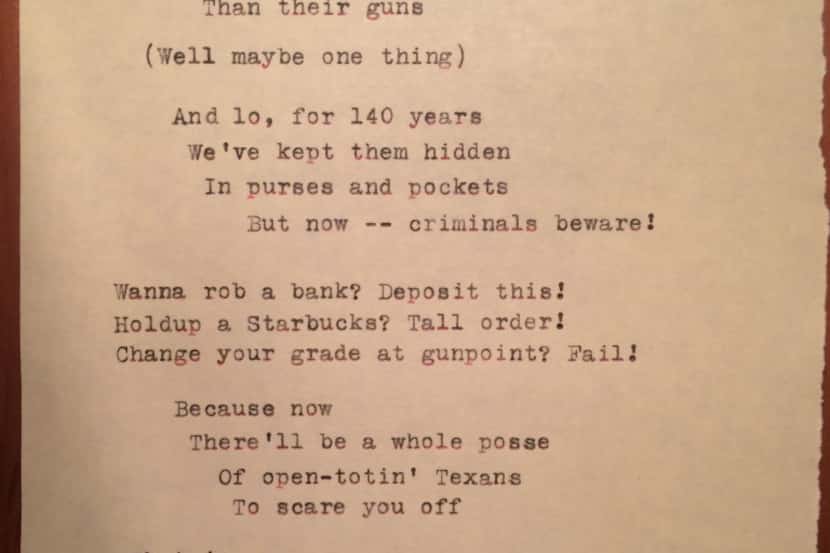  "Open Carry," by Sean Petrie of Typewriter Rodeo