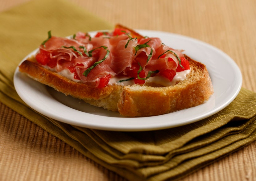 Watermelon-Goat Cheese Toast (Evans Caglage/The Dallas Morning News.)