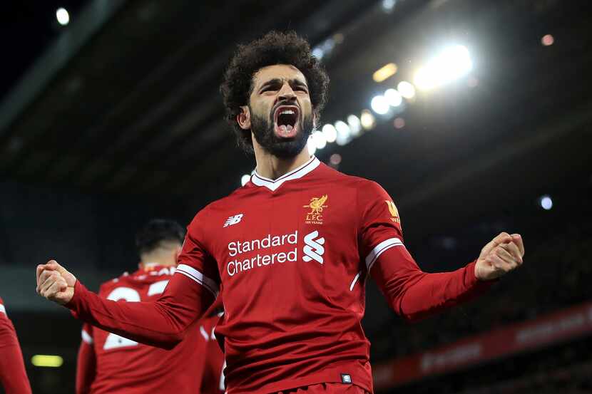Mohamed Salah, el delantero del club inglés Liverpool, es la figura de la selección de...