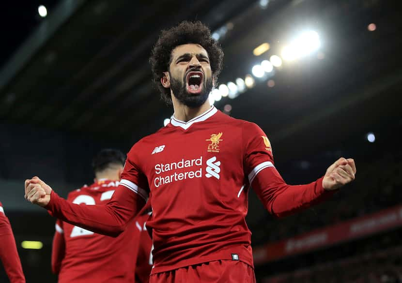 Mohamed Salah, el delantero del club inglés Liverpool, es la figura de la selección de...