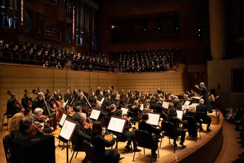 Music Director Fabio Luisi leads the Dallas Symphony Orchestra and Dallas Symphony Chorus at...