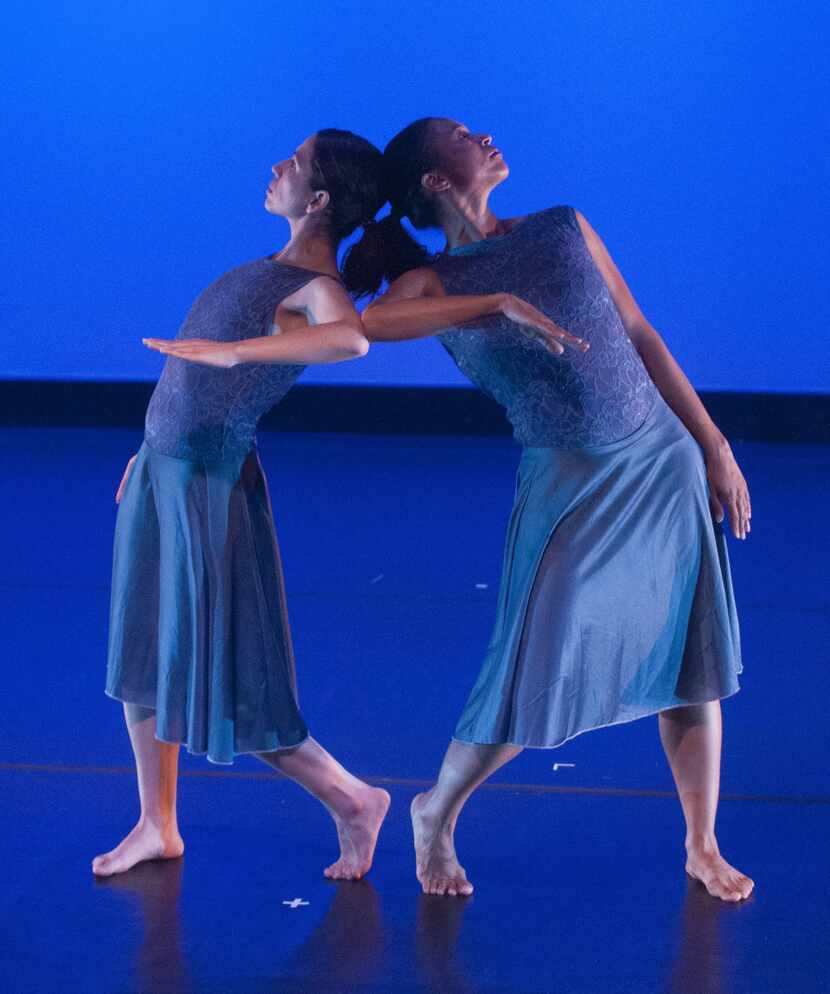 Claudia Orcasitas (left) and Tina Mullone performed "Interior" during the third week of the...