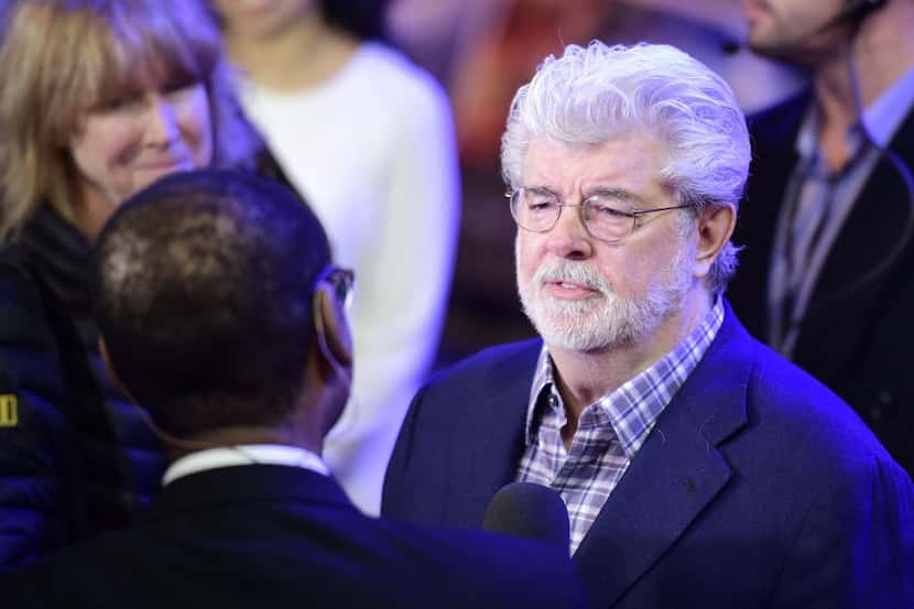 George Lucas attends the opening of the European Premiere of "Star Wars: The Force Awakens"...