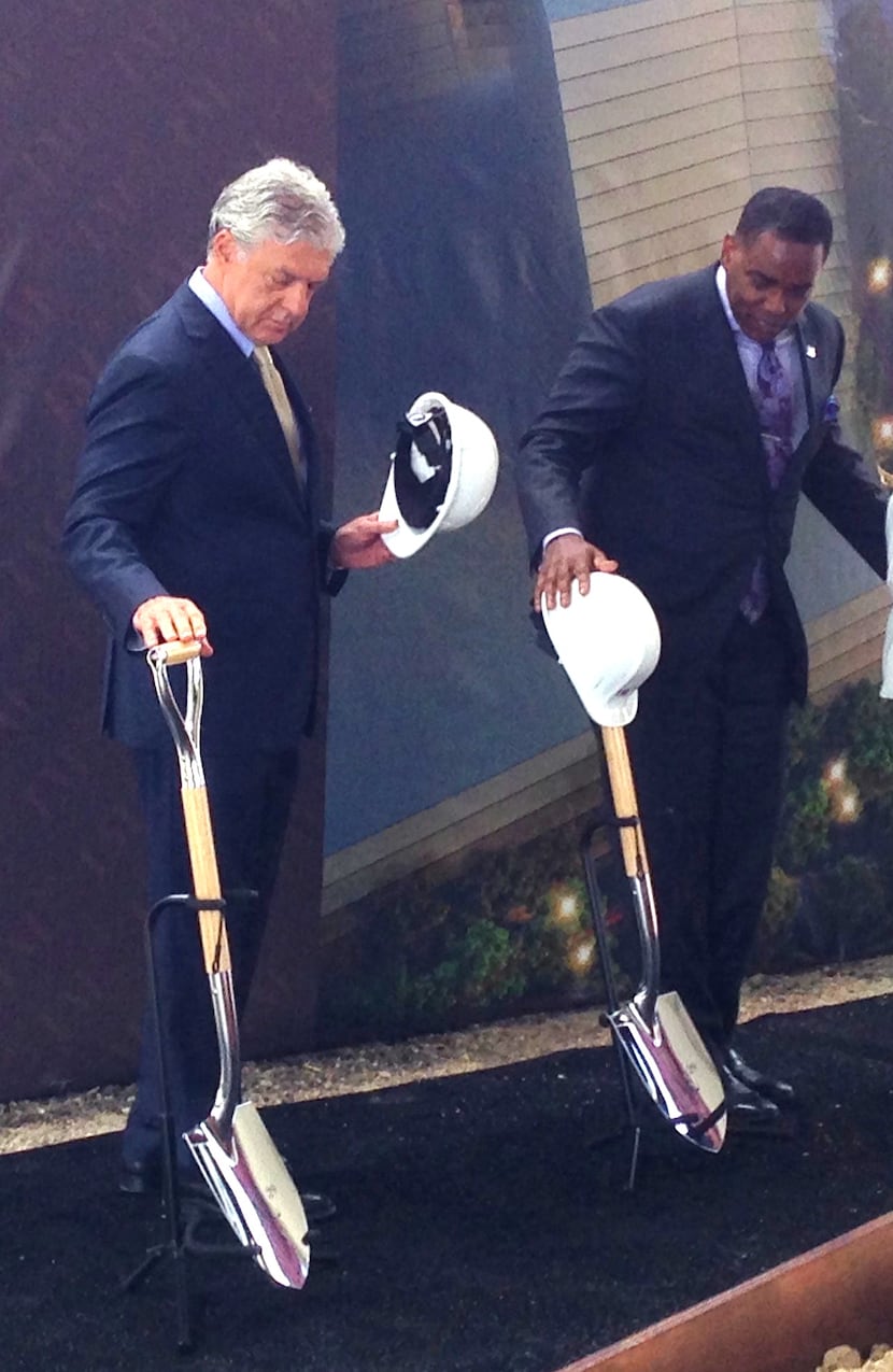 Legacy West developer Fehmi Karahan and Plano Mayor Harry LaRosiliere took part in the...