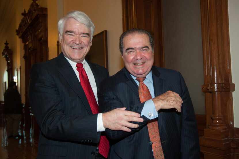 
Supreme Court Justice Antonin Scalia presided over the investiture of Texas Supreme Court...