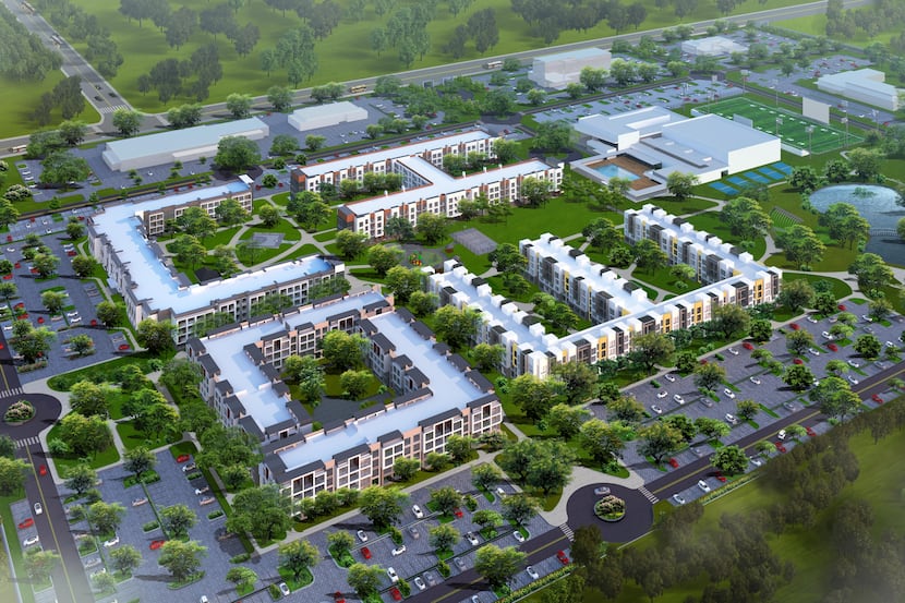 An artist's rendering shows an aerial view of a Homz community, which the company plans to...