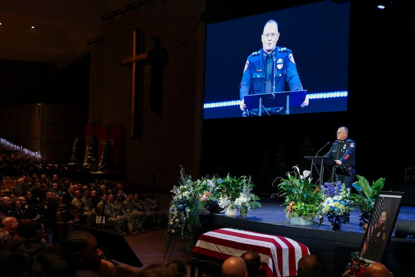 Greenville Police Chief Christopher Smith gets emotional while speaking about his time with...