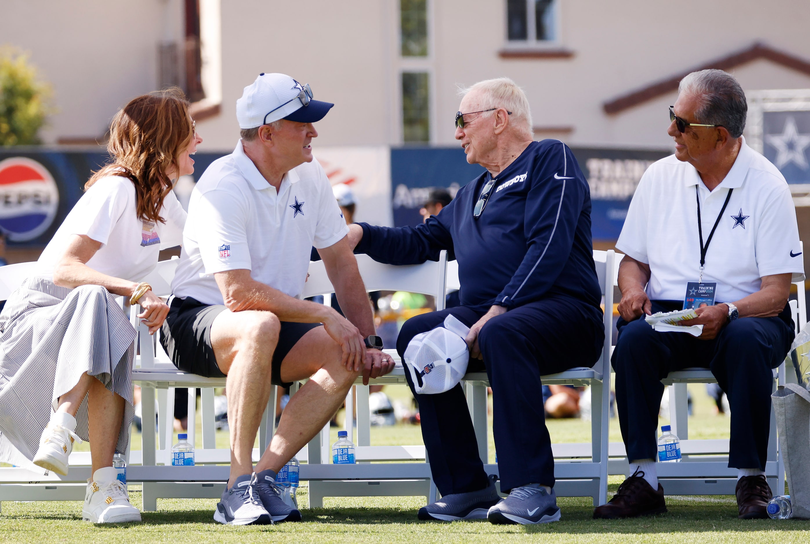 The Jones family (from left) Charlotte Jones, Jerry Jones Jr, Jerry Jones and Oxnard Mayor...