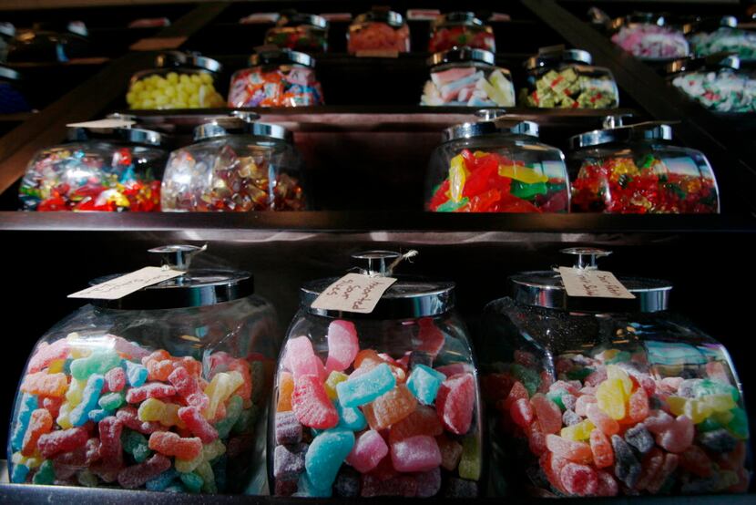 Assorted sour candies sold in bulk at Hypnotic Emporium.