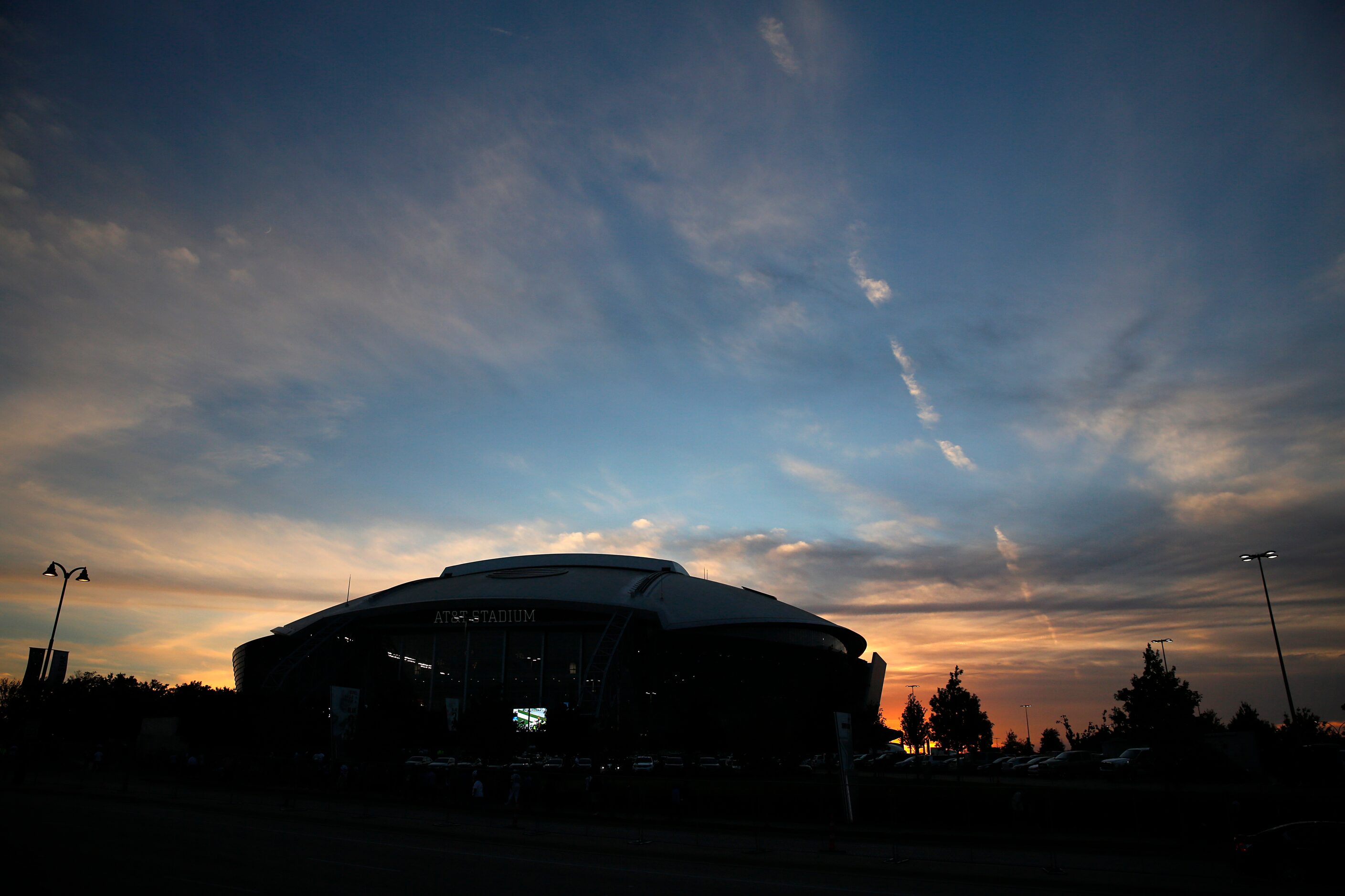 AT&T Stadium at sunset before the Dallas Cowboys Washington Redskins game, Monday, October...